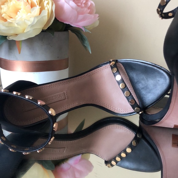 BCBGMAXAZRIA Marie black dress sandals calf leather heels - Picture 5 of 14